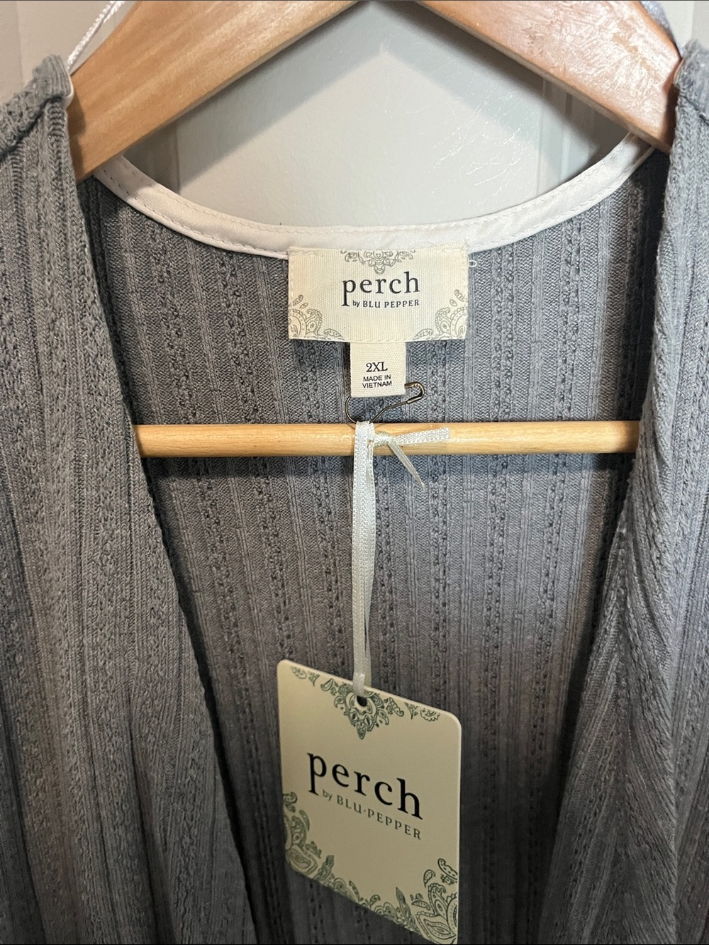 Blu Pepper Ribbed Open-Front Long Cardigan - Picture 4 of 7